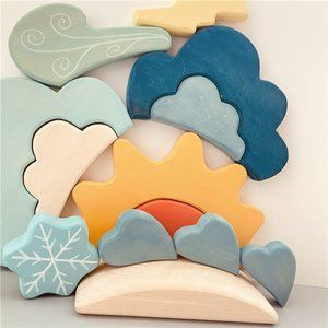 This wooden train is handmade with Michigan hardwo